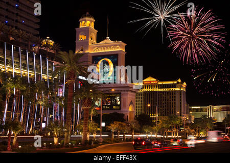 ZEILE COSMOPOLITAN BELLAGIO CAESARS HOTELKASINO EINGÄNGE DER STRIP LAS VEGAS NEVADA, USA Stockfoto