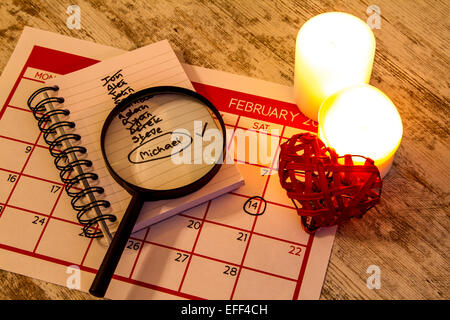 Valentinstag, Romantik gemeinsam feiern Stockfoto