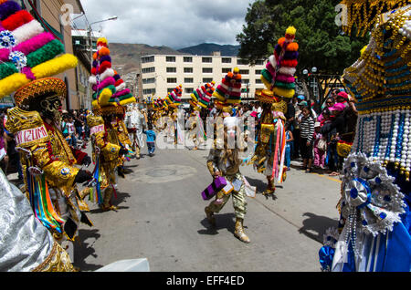 Negritos folk Parade in huánuco. Peru. Stockfoto