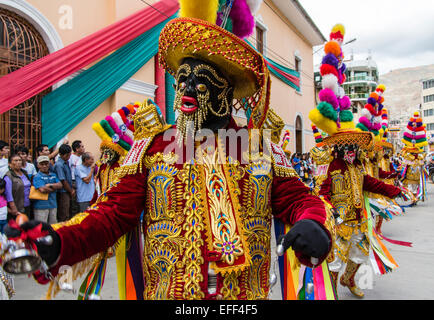 Negritos folk Parade in huánuco. Peru. Stockfoto