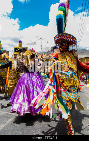 Negritos folk Parade in huánuco. Peru. Stockfoto