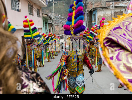 Negritos folk Parade in huánuco. Peru. Stockfoto