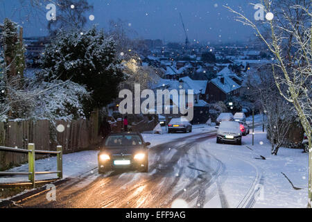 Wimbledon London, UK. 3. Februar 2015. Londoner wachte heute Morgen, der erste Schnee des Jahres Credit: Amer Ghazzal/Alamy Live-Nachrichten Stockfoto