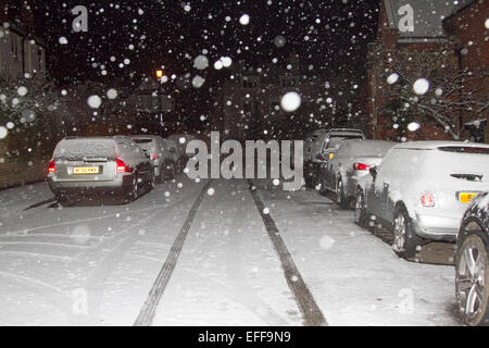 Wimbledon London, UK. 3. Februar 2015. Londoner wachte heute Morgen, der erste Schnee des Jahres Credit: Amer Ghazzal/Alamy Live-Nachrichten Stockfoto