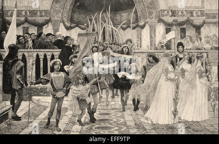 Palmsonntag in Venedig, c. 1895, Italien von Villegas, Stockfoto