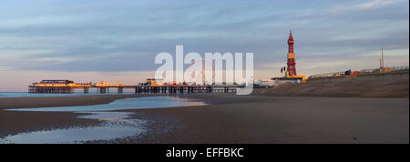 Blackpool UK, 3. Februar 2015, Wetternachrichten. Eine feine und trockene Start in den Tag in Blackpool, ruhig und kalt Credit: Gary Telford/Alamy Live News Stockfoto