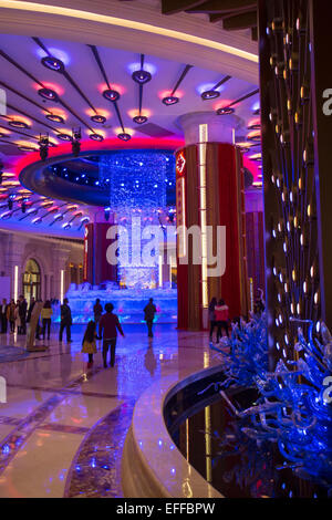 Diamant-Lobby im Galaxy Hotel, Taipa, Macao, China Stockfoto