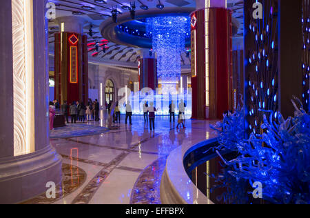 Diamant-Lobby im Galaxy Hotel, Taipa, Macao, China Stockfoto