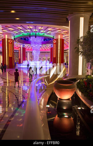 Lobby des Galaxy Hotel, Taipa, Macao, China Stockfoto