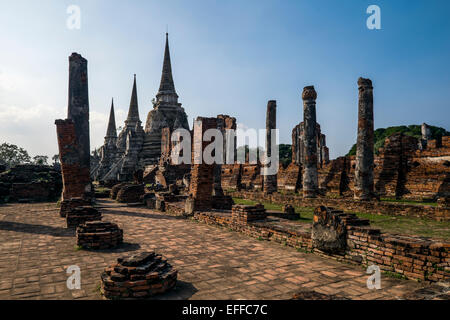 Asien. Thailand, Phra Nakhon Si Ayutthaya, die alte Hauptstadt von Siam. Ayutthaya archäologischer Park, Wat Phra Si Sanphet. Stockfoto