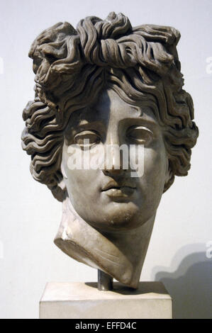 Apollo. Kopf. Marmor. 120-140 N. CHR.. Vom Palast von Justinian, Rom. British Museum. London. England. Vereinigtes Königreich. Stockfoto