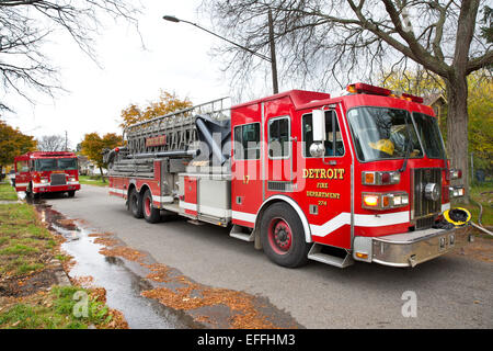 Turm-Leiter des Detroit Feuerwehr, Michigan, USA, Preisverteilung, 2014. Stockfoto