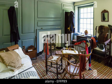 Zimmer in Washingtons Headquarters und Heimat, Valley Forge National Historical Park, in der Nähe von Philadelphia, Pennsylvania, USA Stockfoto