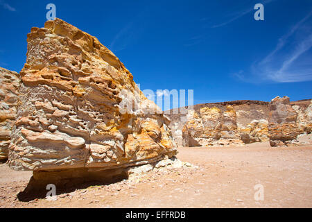 Felsen. In der Nähe von Salar de Tara. Region de Antofagasta, Chile. Stockfoto