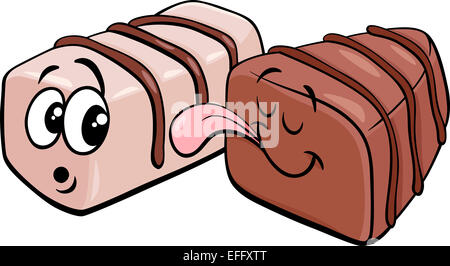 Cartoon-Illustration von süßen Pralinen ClipArt Stockfoto