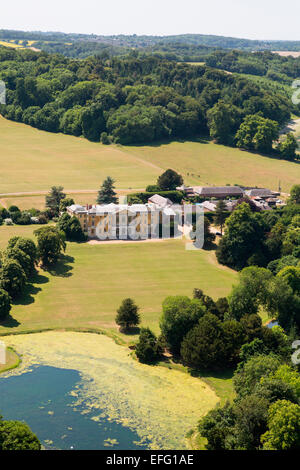 Luftaufnahme von West Wycombe Park und Herrenhaus in ländlichen Landschaft, Buckinghamshire, England Stockfoto