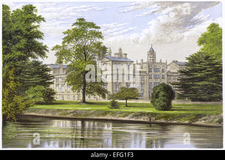 Eine farbige Darstellung von Wilton House mit hoher Auflösung aus einem Buch gescannt gedruckt im Jahre 1870. Stockfoto