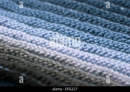 Makro Handarbeit stricken Hintergrund der bunten Wolle Stockfoto
