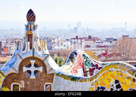 Park Güell. Barcelona, Katalonien, Spanien. Stockfoto