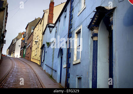 Pastellfarben bemalten Häusern auf der West Street, Berwick-upon-Tweed Stockfoto