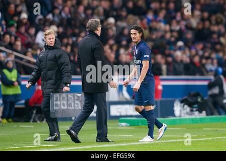 Laurent Blanc/Edinson Cavani - 30.01.2015. - PSG/Rennes - 23eme Journee de Ligue 1. Foto: Andre Ferreira/Icon Sport Stockfoto