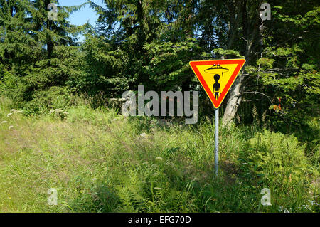 U.f.o. Warnung Zeichen, Finnland Stockfoto