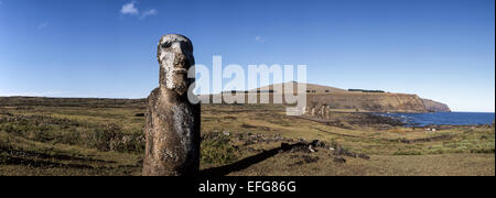 Moais am Ahu Tongariki. Eastern Island, Chile Stockfoto