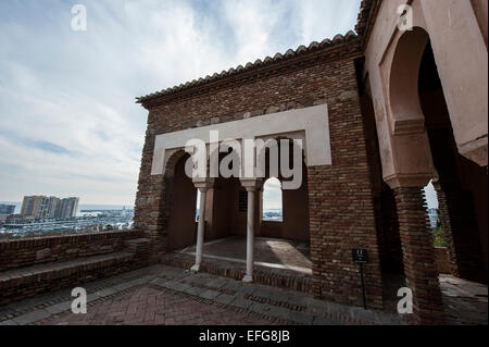 Alcazaba von Málaga (Alcazaba de Málaga), eine prunkvolle Festung in Málaga, Andalusien, Spanien. Stockfoto