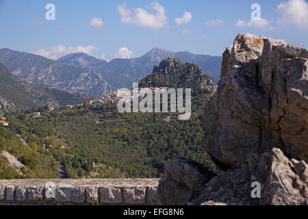 Ansicht von Sainte-Agnes im Süden von Frankreich Stockfoto