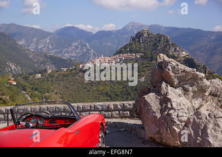 Blick über Sainte-Agnes, Alpes-Maritimes, Südfrankreich Stockfoto