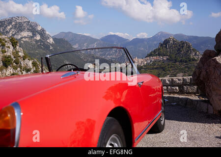 Blick über Sainte-Agnes, Alpes-Maritimes, Südfrankreich Stockfoto