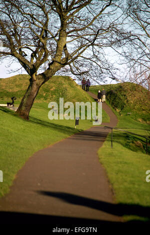 Fuß der Stadtmauer, Berwick-upon-Tweed Stockfoto