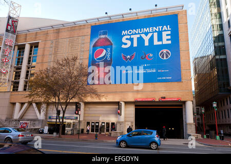 Pepsi Werbung auf Verizon Center Gebäude - Washington, DC USA Stockfoto