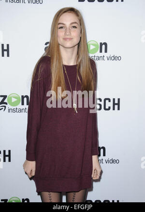 Los Angeles, Kalifornien, USA. 3. Februar 2015. Madison Lintz Teilnahme an der Premiere Screening von Amazon Studios. '' BOSCH'' statt im Arclight Theater in Hollywood, Kalifornien am 3. Februar 2015. 2015-Credit: D. Long/Globe Fotos/ZUMA Draht/Alamy Live-Nachrichten Stockfoto