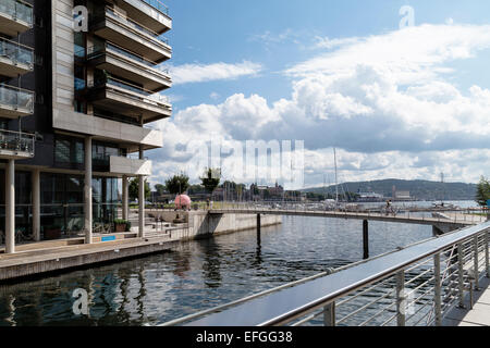 Modernes Gebäude, Tjuvholmen, Oslo, Norwegen Stockfoto