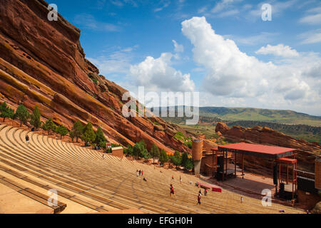 Denver, USA: 21. Juli 2012: berühmten roten Felsen Amphitheater in Morrison. Red Rocks Amphitheatre ist eine Rock-Struktur in der Nähe von Morrison, Stockfoto