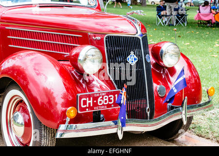 Oldtimer auf Display, RACV Australia Day Picknick und Föderation Fahrzeug anzeigen, Kings Domain, Melbourne, Victoria, Australien Stockfoto
