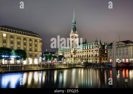 Rathaus, Rathausmarkt quadratisch, Hamburg, Deutschland Stockfoto