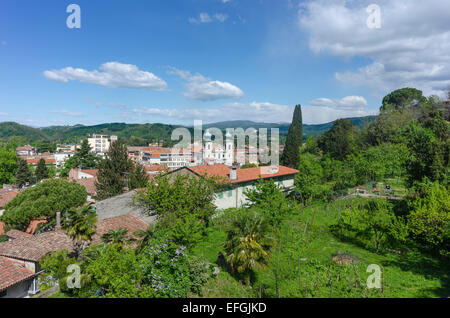 Blick von der Burg auf die Stadt Görz, Friaul-Julisch Venetien, Italien Stockfoto