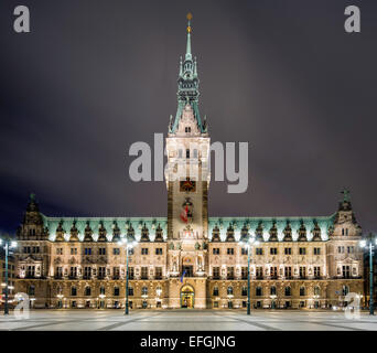 Rathaus, Rathausmarkt Quadrat, Hamburg, Deutschland Stockfoto