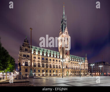 Rathaus, Rathausmarkt quadratisch, Hamburg, Deutschland Stockfoto