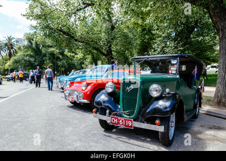 Oldtimer auf Display, RACV Australia Day Picknick und Föderation Fahrzeug anzeigen, Kings Domain, Melbourne, Victoria, Australien Stockfoto