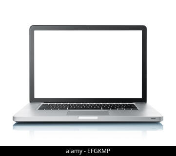 Vorderansicht des Laptop mit leeren Bildschirm Stockfoto