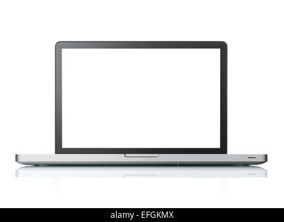 Vorderansicht des Laptop auf niedrigen Winkel mit leeren Bildschirm Stockfoto