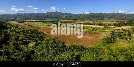 Blick vom Aussichtspunkt Mirador über das Valle de Los Ingenios, Provinz Sancti Spiritus, Kuba Stockfoto