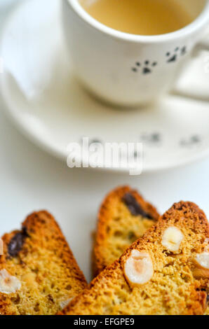 Espresso und Mandel Biscotti Stockfoto