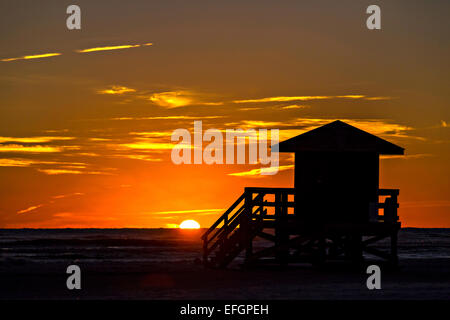 Sonnenuntergang über Siesta Key Beach in Sarasota, Florida Stockfoto