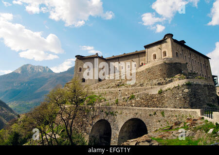 Italien, Aostatal, Bard Burg. Stockfoto