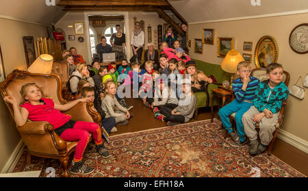 Kinder an der Idno Theater, jährliches Kinderfest, Reykjavik, Island Stockfoto