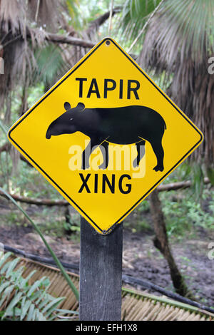 Tapir Xing Crossing Zeichen Stockfoto